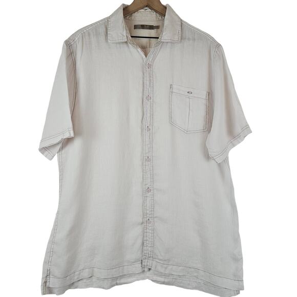 Raffi Linea‎ Uomo linen pale pink button up shirt, size XL/54 - Picture 1 of 4